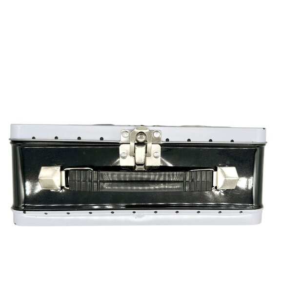 Mickey and Minnie Mouse Metal Lunch Box 9x7x3.5 Polka Dot Black White Design - Picture 5 of 11